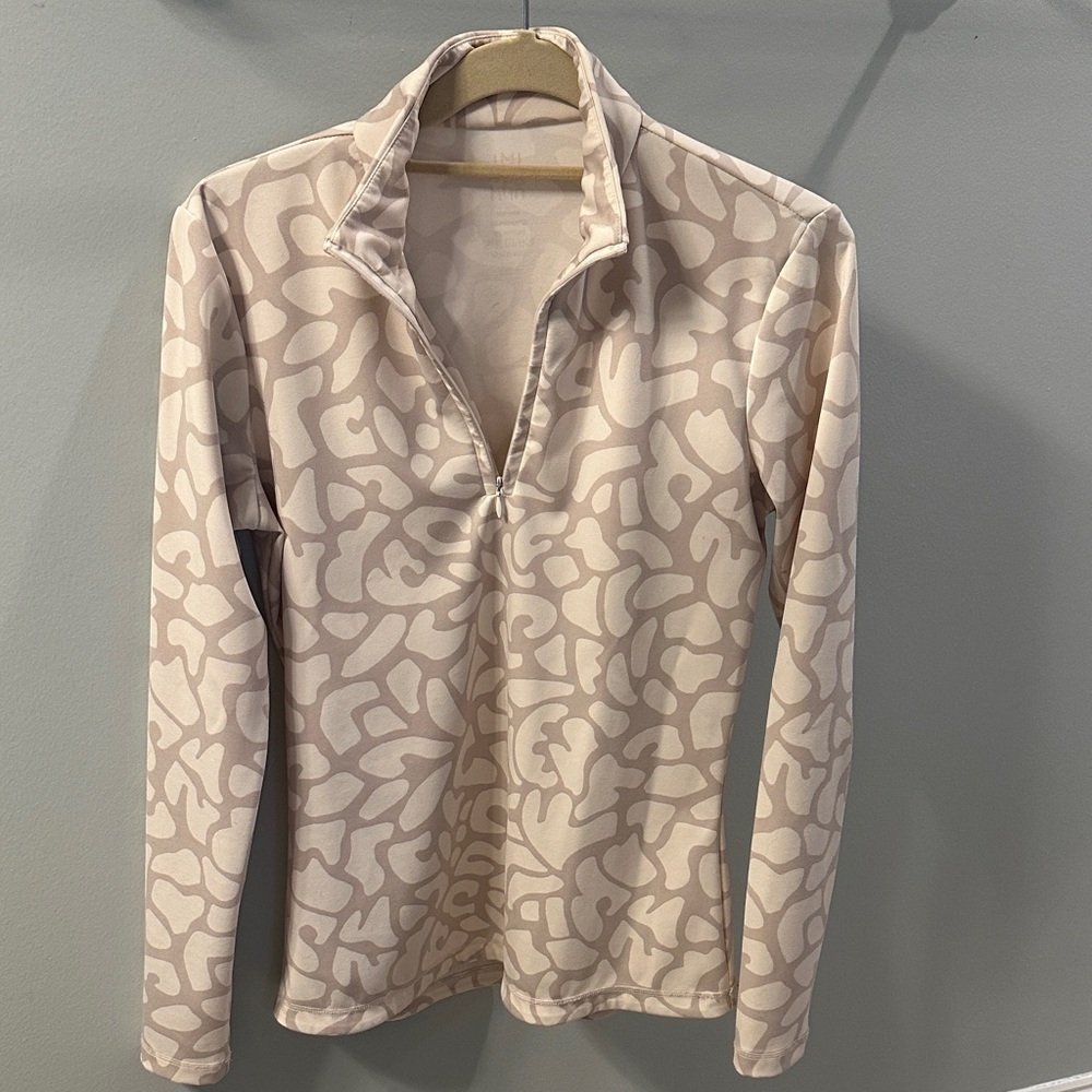 J. McLaughlin Cream Patterned Top